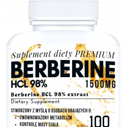BERBERYNA HCL 98%1500mg silny ekstrakt odchudzanie berberyna 100tab