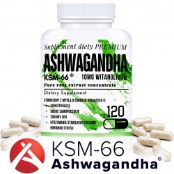 Ashwagandha KSM-66 200mg | 10 mg witanoloidów| 120 kapsułek