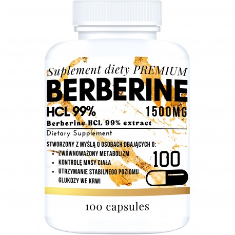 BERBERYNA HCL 98%1500mg silny ekstrakt odchudzanie berberyna 100tab