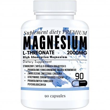 MAGNEZ L-TREONIAN 2000 mg 90 KAPSUŁEK WYSOKA PRZYSWAJALNOŚĆ PREMIUM